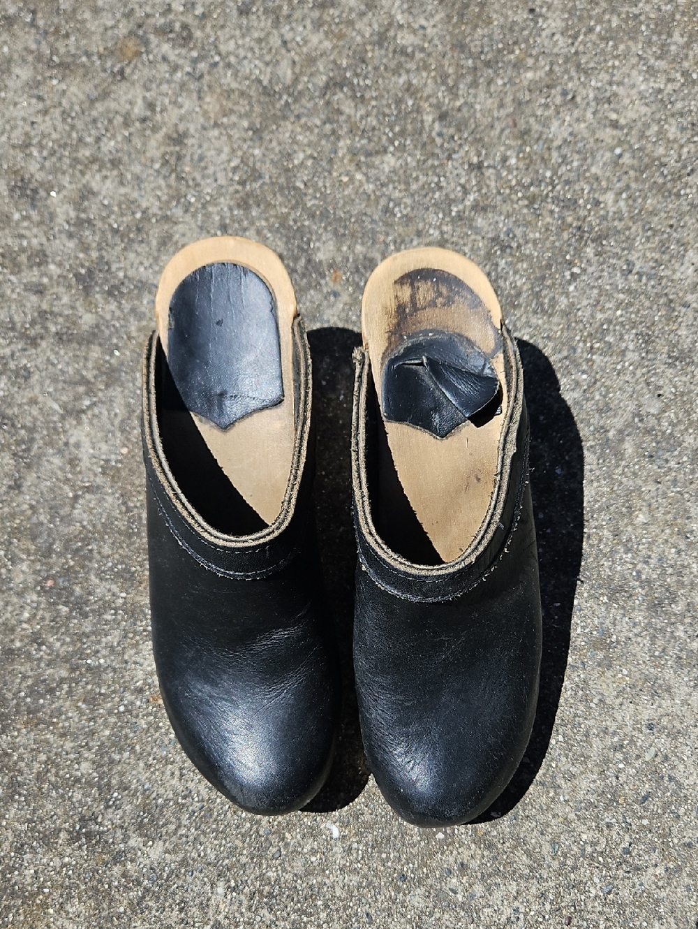 Black Old School Wedge No. 6 Clogs Size 37